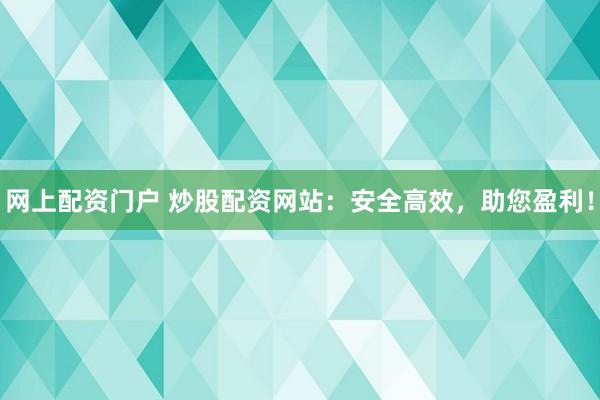 网上配资门户 炒股配资网站：安全高效，助您盈利！