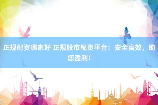 正规配资哪家好 正规股市配资平台：安全高效，助您盈利！