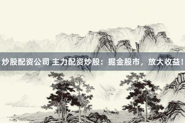 炒股配资公司 主力配资炒股：掘金股市，放大收益！