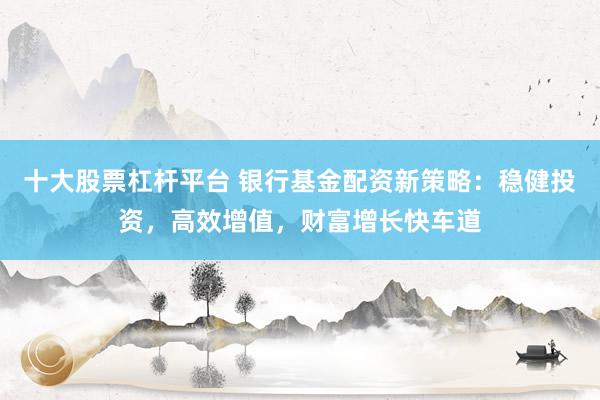 十大股票杠杆平台 银行基金配资新策略：稳健投资，高效增值，财富增长快车道