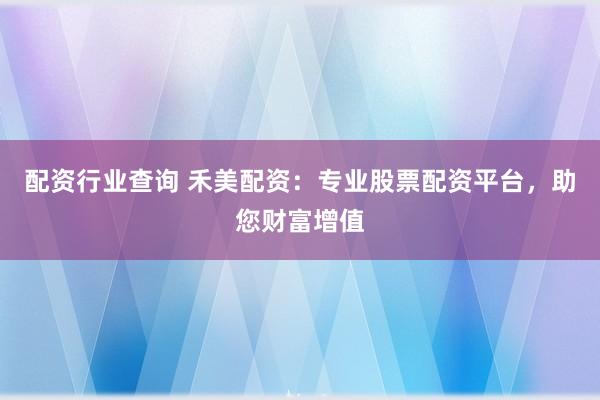 配资行业查询 禾美配资：专业股票配资平台，助您财富增值