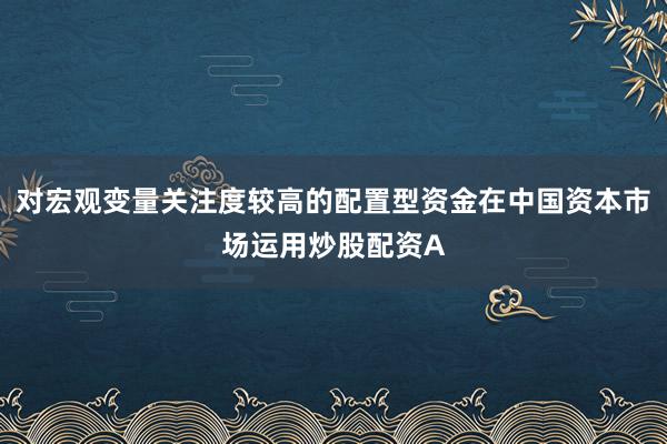 对宏观变量关注度较高的配置型资金在中国资本市场运用炒股配资A