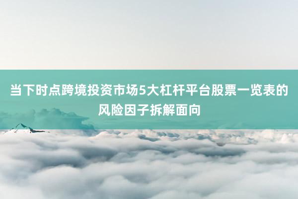 当下时点跨境投资市场5大杠杆平台股票一览表的风险因子拆解面向